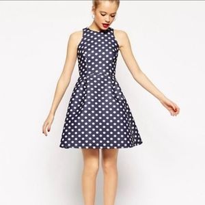 NWT ASOS Scuba Dot Skater Dress